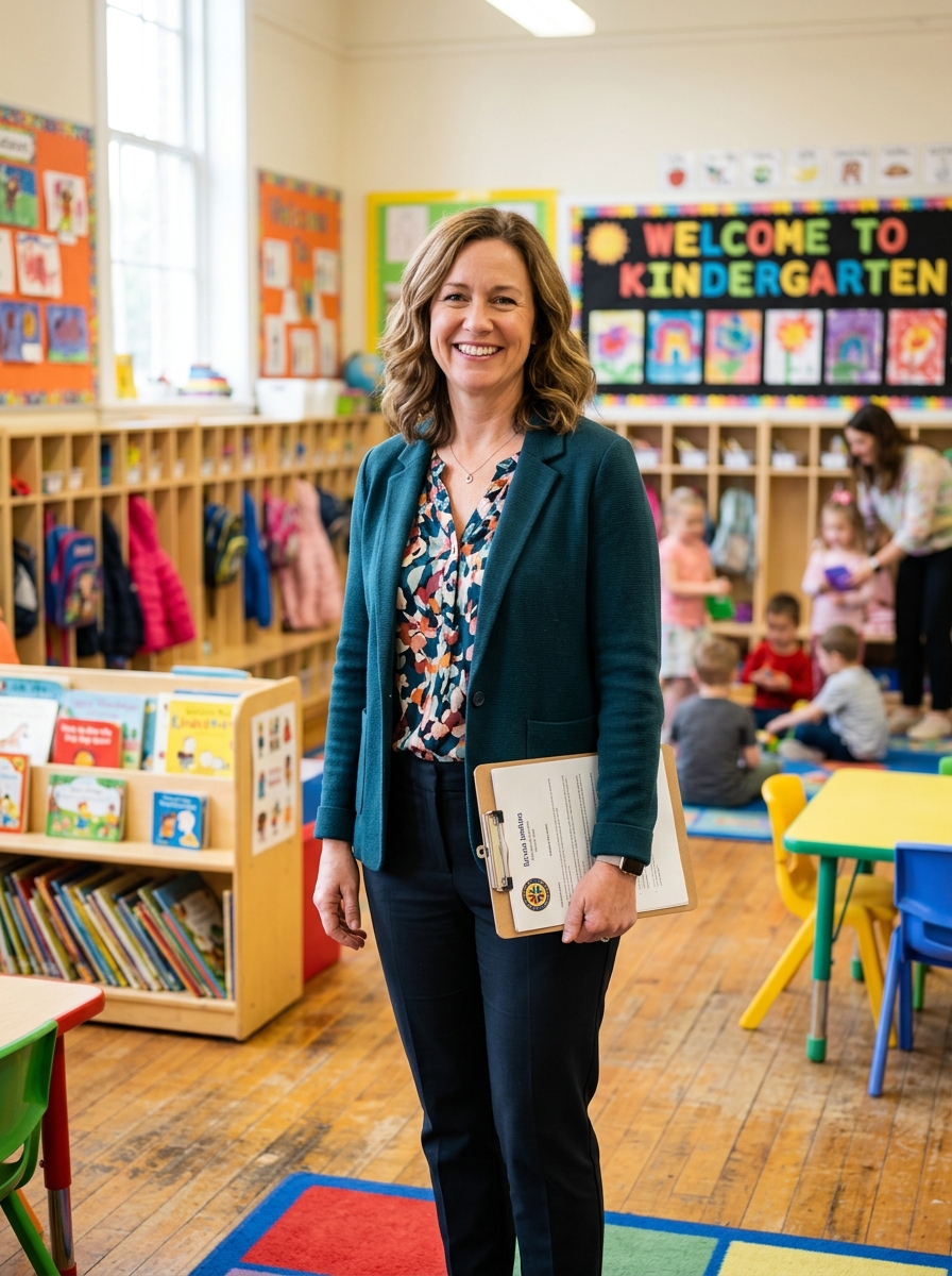 Teacher holding child's hand safely